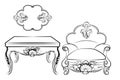 Imperial Royal Set with classic rococo ornaments Royalty Free Stock Photo