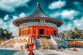 The Imperial Vault of Heaven in the complex Temple of Heaven in Beijing.Inscription means:Vault of Heaven Royalty Free Stock Photo