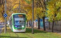 Imperio tramway in Bucharest, line 1 tram in autumn season.