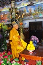 Imperishable monk in a Buddhist temple sanctuary Royalty Free Stock Photo