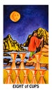 Eight of Cups Tarot Card Impermanence Finished Over Walking Away Moving On Letting Go