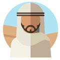 An impersonal Muslim man. Vector illustration.