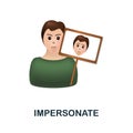 Impersonate icon. 3d illustration from harassment collection. Creative Impersonate 3d icon for web design, templates Royalty Free Stock Photo