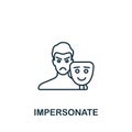 Impersonate icon. Monochrome simple line Harassment icon for templates, web design and infographics Royalty Free Stock Photo