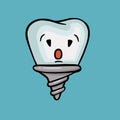 implant dental oral hygiene, vector illustration