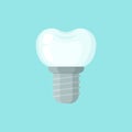 Implant tooth, cute colorful vector icon illustration