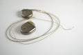 An Implantable Cardioverter Defibrillator or ICD pacemaker with leads. This is placed in the chest to prevent suddent death when Royalty Free Stock Photo