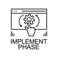 implement phase icon. Element of web development signs with name for mobile concept and web apps. Detailed implement phase icon Royalty Free Stock Photo