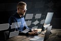 Implement Process Flowchart. Business Workflow Chart Royalty Free Stock Photo