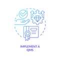 Implement QMS blue gradient concept icon