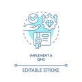 Implement QMS turquoise concept icon