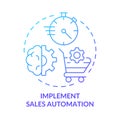 Implement sales automation blue gradient concept icon