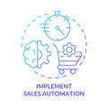 Implement sales automation blue gradient concept icon Royalty Free Stock Photo