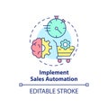 Implement sales automation concept icon