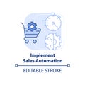 Implement sales automation light blue concept icon