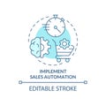 Implement sales automation turquoise concept icon