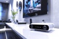 Implement secure security networking infrastructure using a Security camera for area monitoring, ensuring connectivity through sea