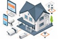 Implement security technology in private home networks with surveillance that ensures safety, connectivity, and digital notificati