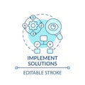 Implement solutions blue concept icon