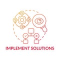 Implement solutions red gradient concept icon