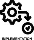 implementation, deliverable, output, release, project, system outline icon