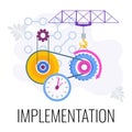 Implementation icon. Business strategy. Flat vector illustration. Royalty Free Stock Photo