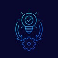 Implementation icon, ideas execution line design