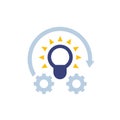 Implementation, idea execution icon on white