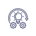 Implementation or idea execution line icon, vector