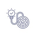 Implementation, ideas execution line icon