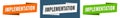 Implementation banner. implementation ribbon label sign set