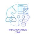 Implementation time blue gradient concept icon