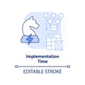 Implementation time blue light concept icon