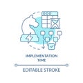 Implementation time turquoise concept icon Royalty Free Stock Photo