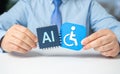 Implementing AI to help people with disabilities. Devices and technology making life easier Royalty Free Stock Photo