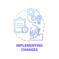 Implementing changes concept icon