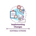 Implementing changes concept icon