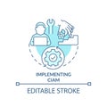 Implementing CIAM turquoise concept icon