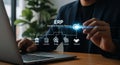 Implementing ERP system for business success improved efficiency and streamlined operations with advanced technologies Royalty Free Stock Photo
