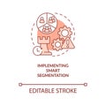 Implementing smart segmentation terracotta concept icon