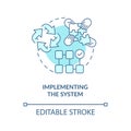 Implementing system turquoise concept icon