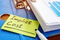 Implicit Cost memo stick and folder Royalty Free Stock Photo