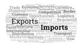 Import-Export Dynamics Word Cloud. Key Concepts in Global Trade and Business Royalty Free Stock Photo