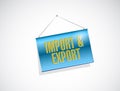 import and export hanging banner. illustration Royalty Free Stock Photo