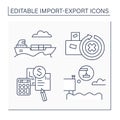 Import and export line icons set Royalty Free Stock Photo