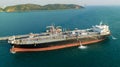 import and export logistic transport ocean freight, cargo tanker transportation of international concept, aerial view
