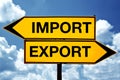 Import or export, opposite signs Royalty Free Stock Photo