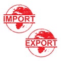 Import Export Rubber Stamps Royalty Free Stock Photo