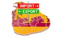 Import and export in Sri Lanka concept, 3D rendering