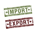 Import and export stamps Royalty Free Stock Photo